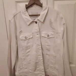 NWT Old Navy White Jean Jacket XL